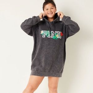 Pink VS Fleece Hoodie sweatshirt dress